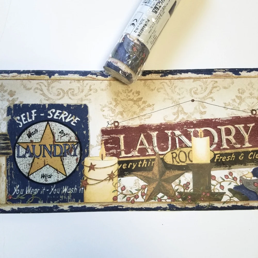Wallpaper Border Country Laundry Room -open Roll